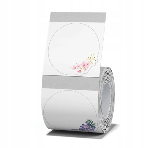 Naklejki NIIMBOT Kwiaty Transparent 41mm 170 sztuk Okrągłe B21 B3S B1