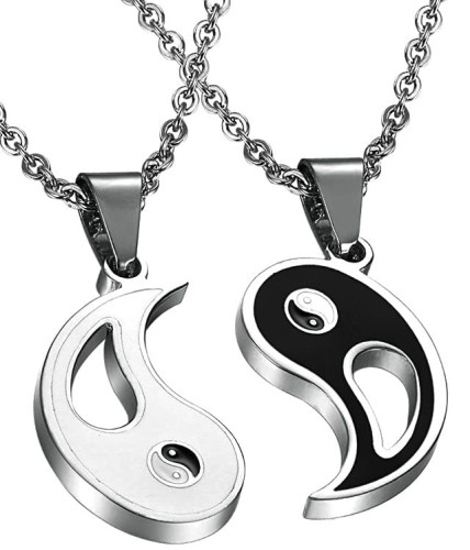 Naszyjnik Przyjaźni Stal chirurgiczna Yin Yang BEST FRIENDS