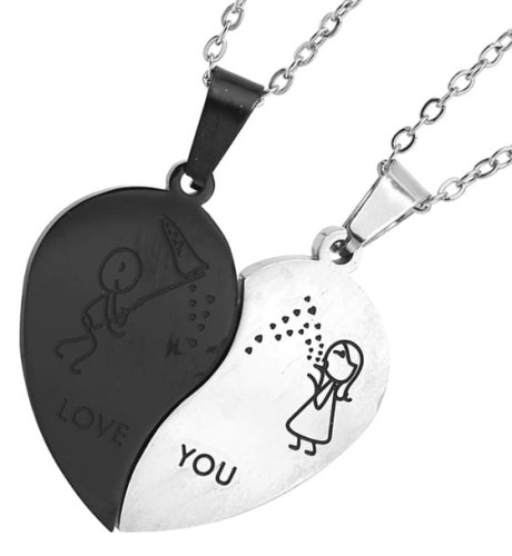 Naszyjnik Stal chirurgiczna BEST FRIENDS dla par I Love You