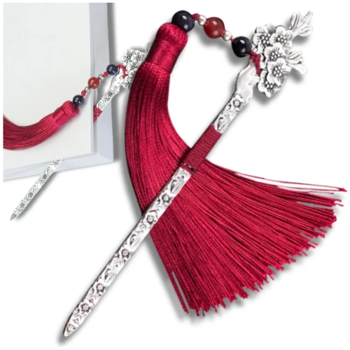 Antyczna Zakładka do książki miecz w kwiaty szkolna