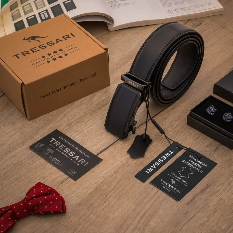 Pasek Męski Skóra naturalna TRESSARI Premium brand Polska marka automat 8.webp