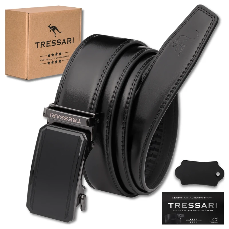 Pasek Męski Skóra naturalna TRESSARI Premium brand Polska marka automat 3.webp