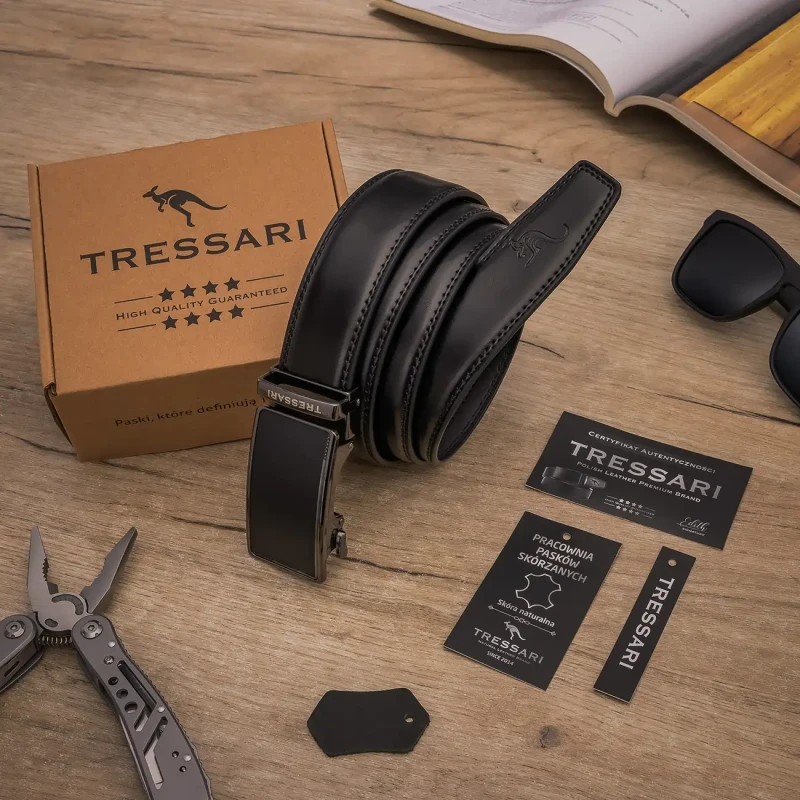 Pasek Męski Skóra naturalna TRESSARI Premium brand Polska marka automat 7.webp