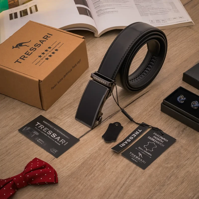 Pasek Męski Skóra naturalna TRESSARI Premium brand Polska marka automat 8.webp