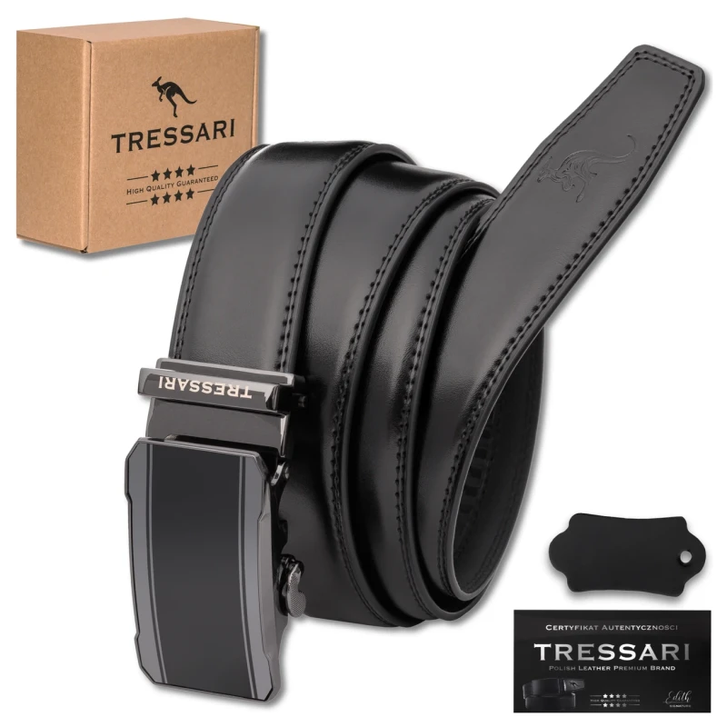Pasek Męski Skóra naturalna TRESSARI Premium brand Polska marka automat 3.webp