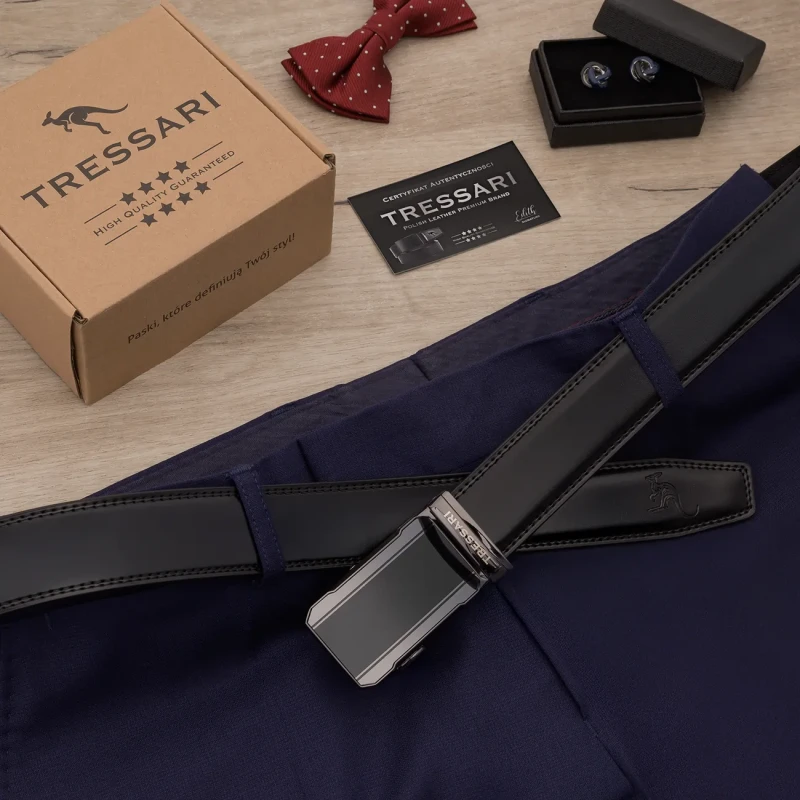 Pasek Męski Skóra naturalna TRESSARI Premium brand Polska marka automat 5.webp
