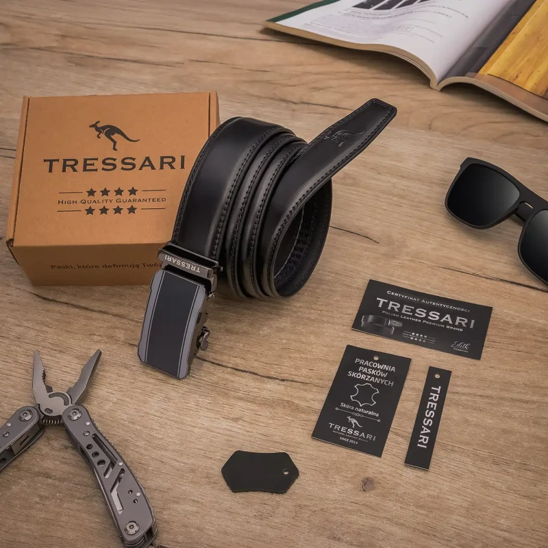 Pasek Męski Skóra naturalna TRESSARI Premium brand Polska marka automat 7.webp