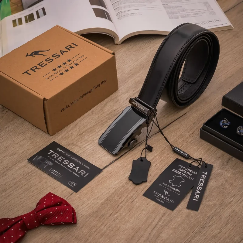 Pasek Męski Skóra naturalna TRESSARI Premium brand Polska marka automat 8.webp