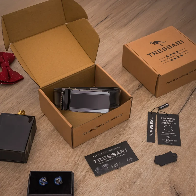 Pasek Męski Skóra naturalna TRESSARI Premium brand Polska marka automat 9.webp