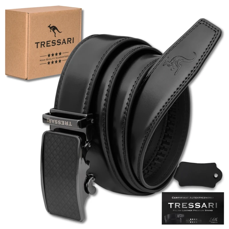 Pasek Męski Skóra naturalna TRESSARI Premium brand Polska marka automat 3.webp