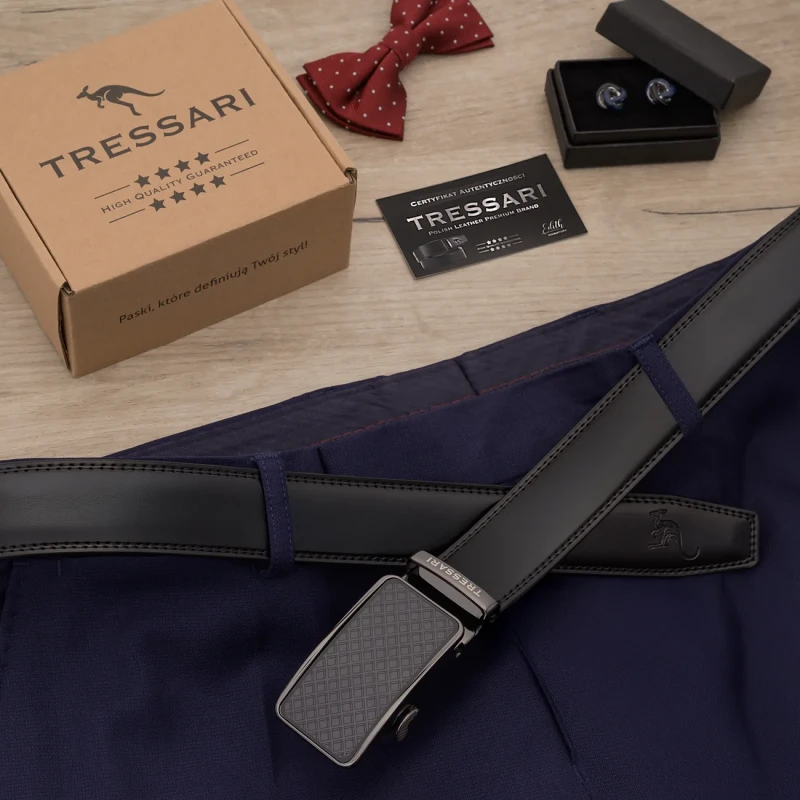 Pasek Męski Skóra naturalna TRESSARI Premium brand Polska marka automat 5.webp