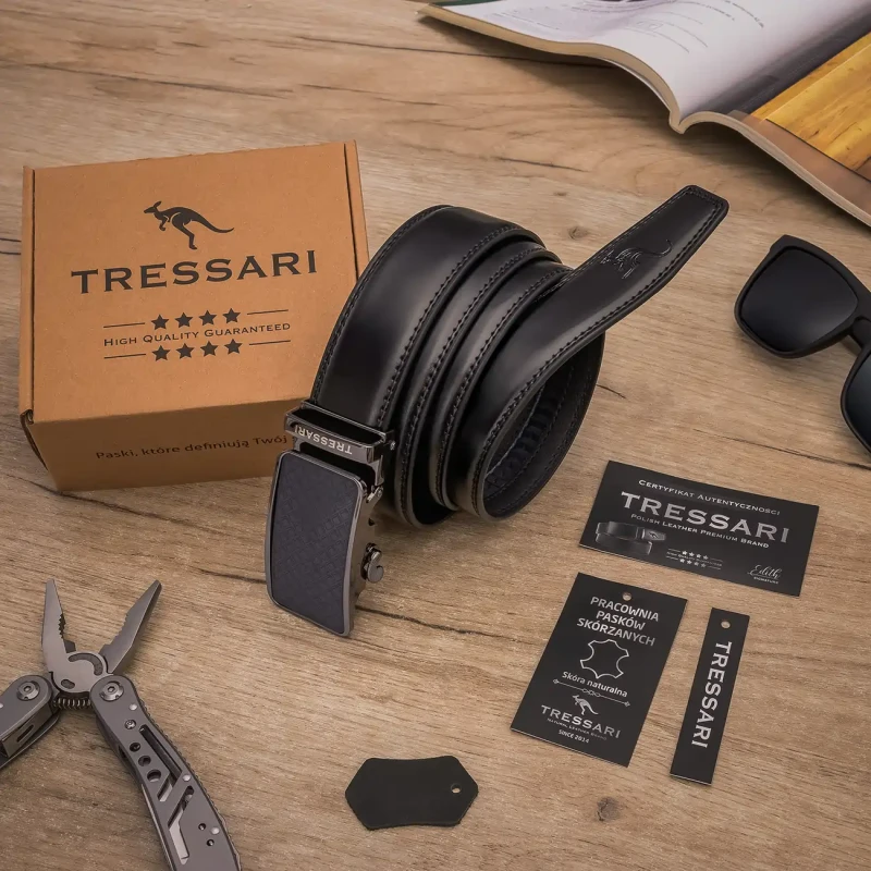 Pasek Męski Skóra naturalna TRESSARI Premium brand Polska marka automat 7.webp