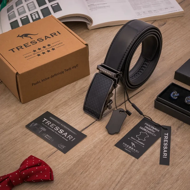 Pasek Męski Skóra naturalna TRESSARI Premium brand Polska marka automat 8.webp
