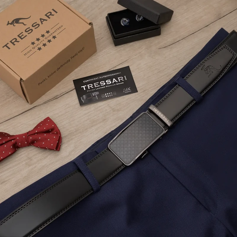 Pasek Męski Skóra naturalna TRESSARI Premium brand Polska marka automat 6.webp