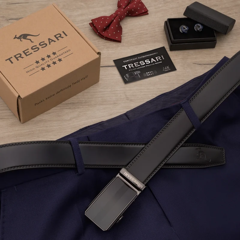 Pasek Męski Skóra naturalna TRESSARI Premium brand Polska marka automat 5.webp