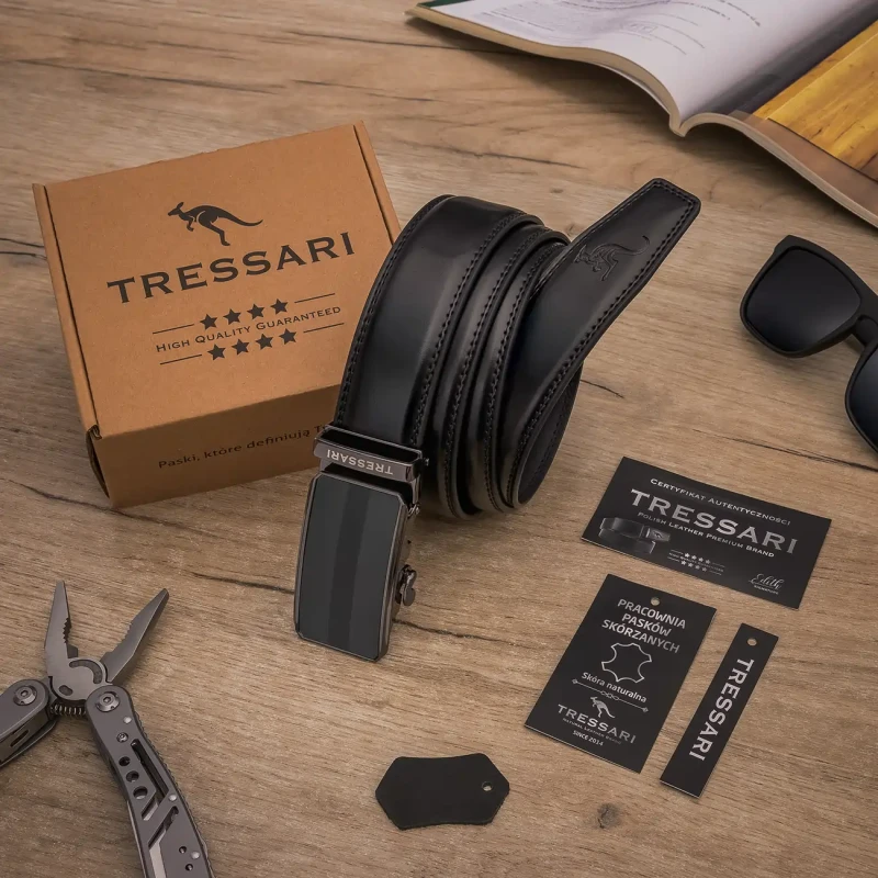Pasek Męski Skóra naturalna TRESSARI Premium brand Polska marka automat 7.webp