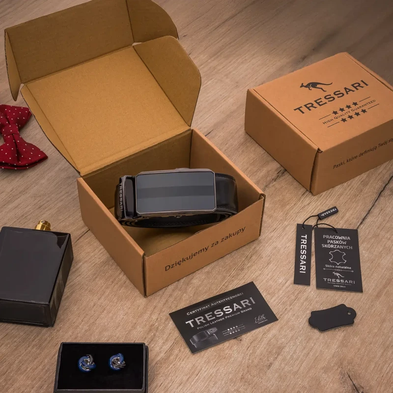 Pasek Męski Skóra naturalna TRESSARI Premium brand Polska marka automat 9.webp