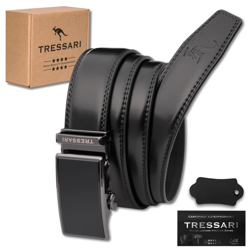 Pasek Męski Skóra naturalna TRESSARI Premium brand Polska marka automat 3.webp