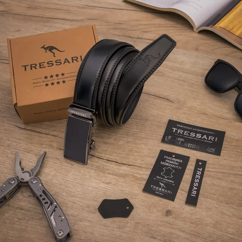 Pasek Męski Skóra naturalna TRESSARI Premium brand Polska marka automat 7.webp