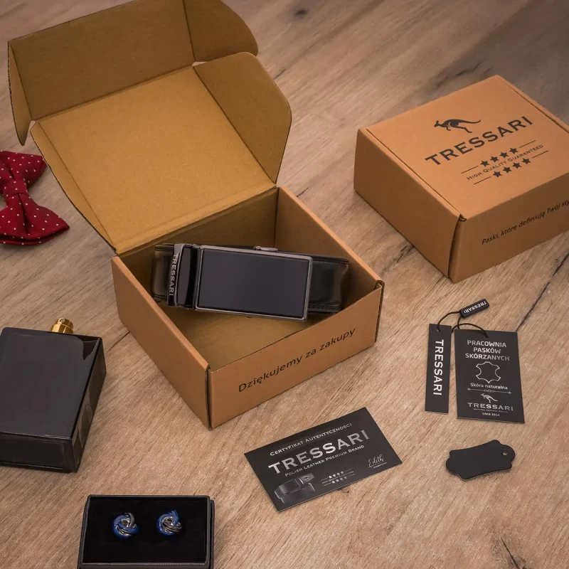 Pasek Męski Skóra naturalna TRESSARI Premium brand Polska marka automat 9.webp