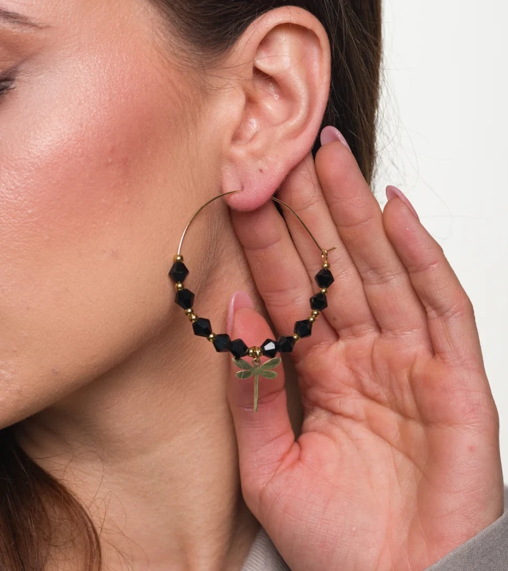 Kolczyki damskie wiszące perły kwiaty złote srebrne  17.webp