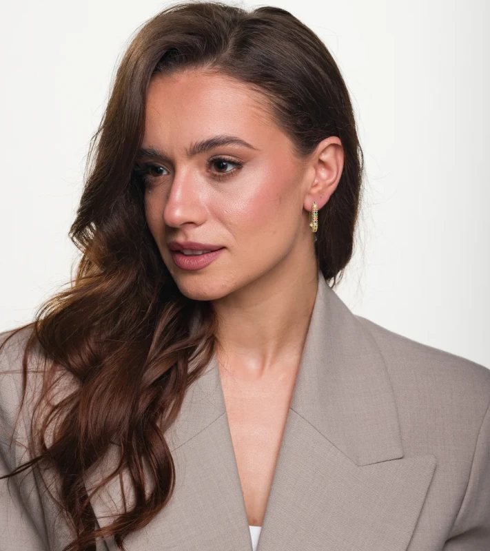 Kolczyki damskie wiszące perły kwiaty złote srebrne  9.webp