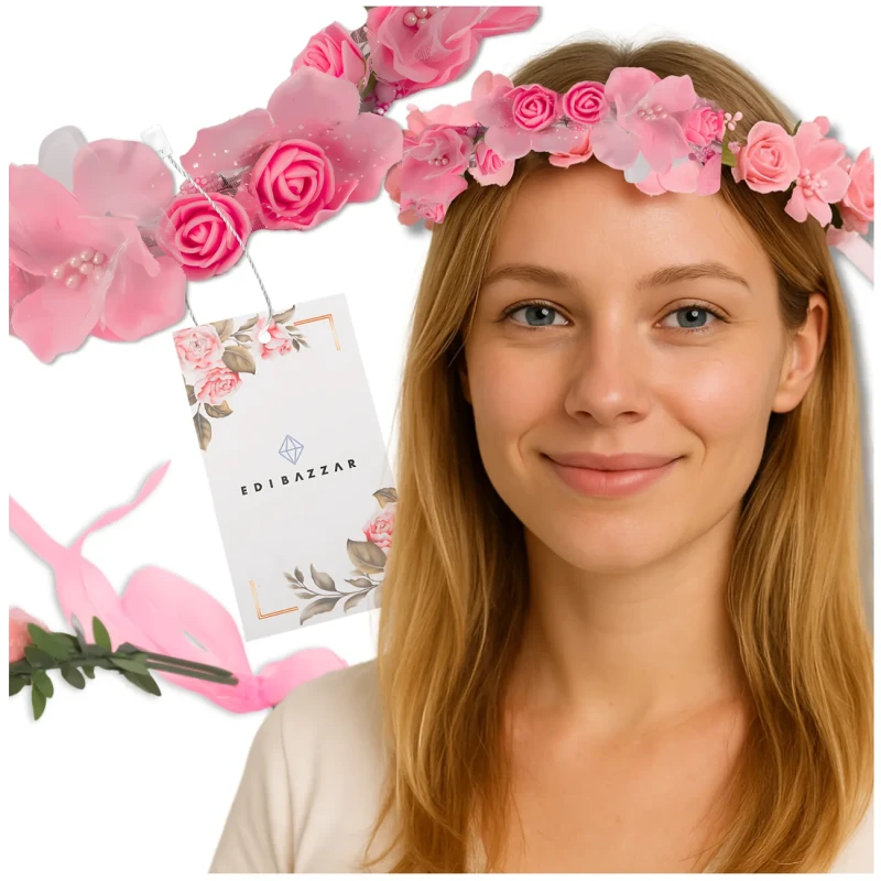 Wianek-Opaska-do-Włosów-Kwiaty-Różowe-Róże-Styl-Boho.webp