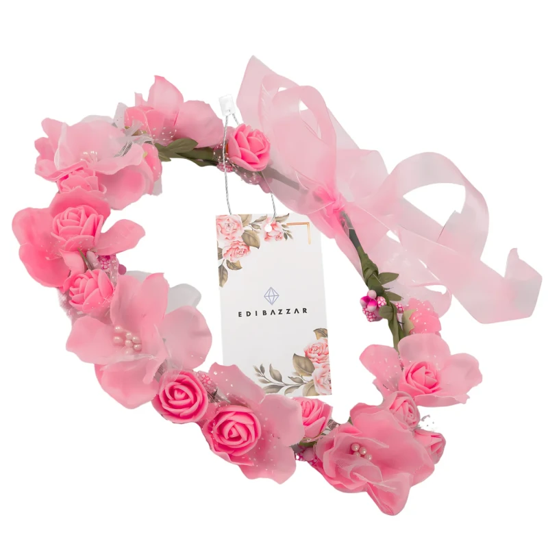 Wianek-Opaska-do-Włosów-Kwiaty-Różowe-Róże-Styl-Boho.webp
