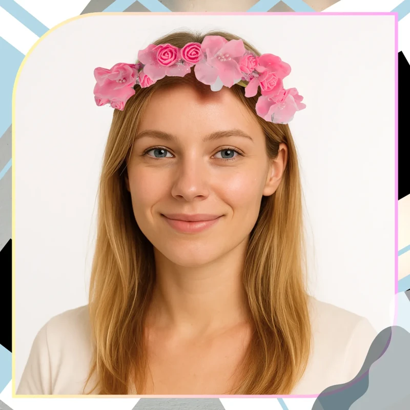 Wianek-Opaska-do-Włosów-Kwiaty-Różowe-Róże-Styl-Boho.webp