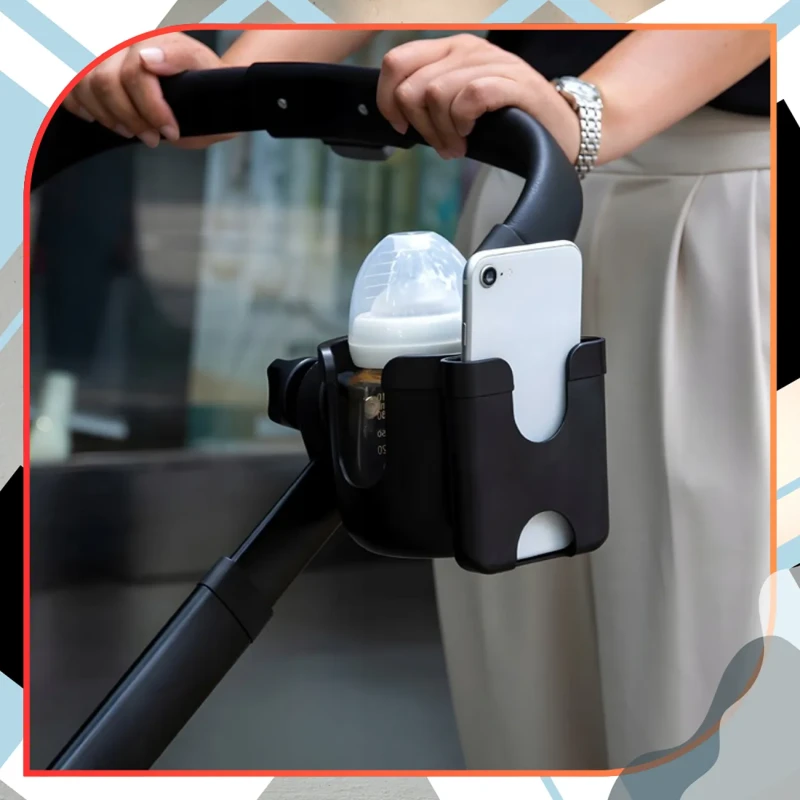 Uchwyt-do-wózka-na-kubek-butelkę-telefon-2w1-czarny.webp