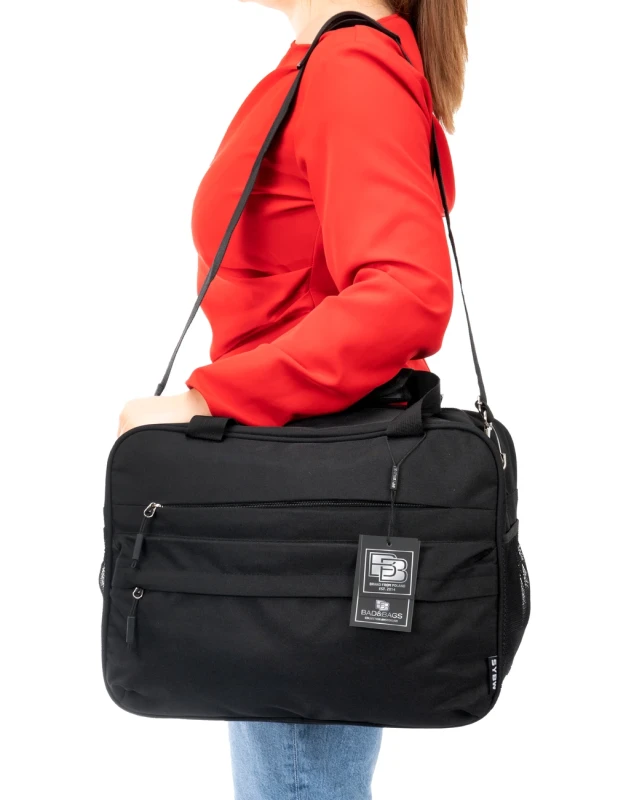 Torba biznesowa podróżna do samolotu bagaż podręczny BAD&BAGS czarna 4.webp