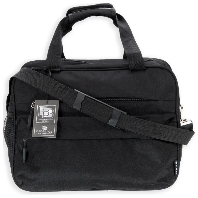 Torba biznesowa podróżna do samolotu bagaż podręczny BAD&BAGS czarna 8.webp