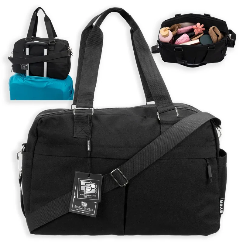 BAD&BAGS torba biznesowa czarna podróżna do samolotu bagaż podręczny 2.webp
