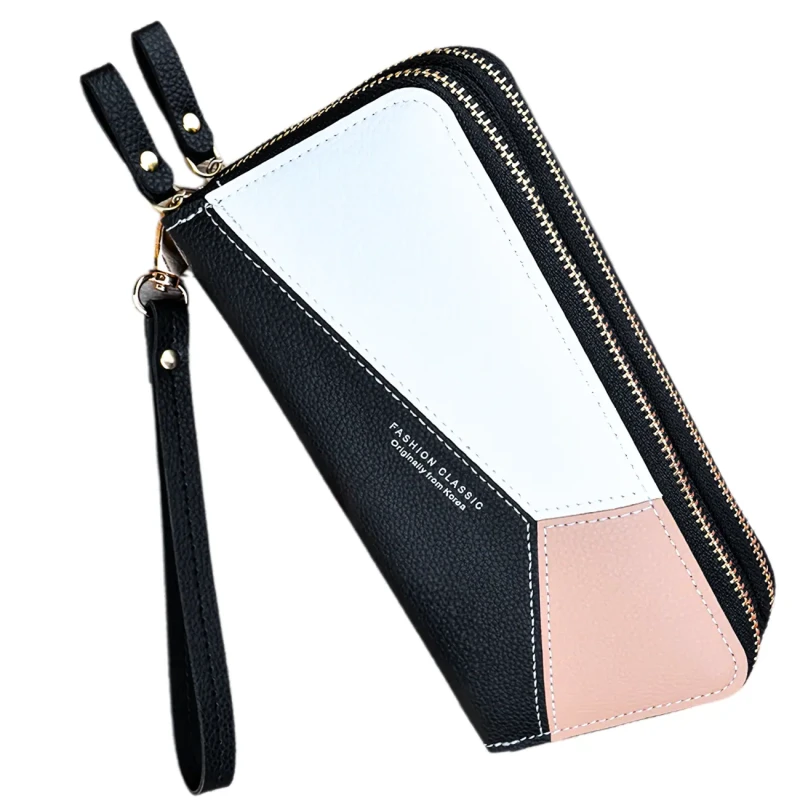 Damski portfel elegancki eko skóra podwójny na zamek 4.webp