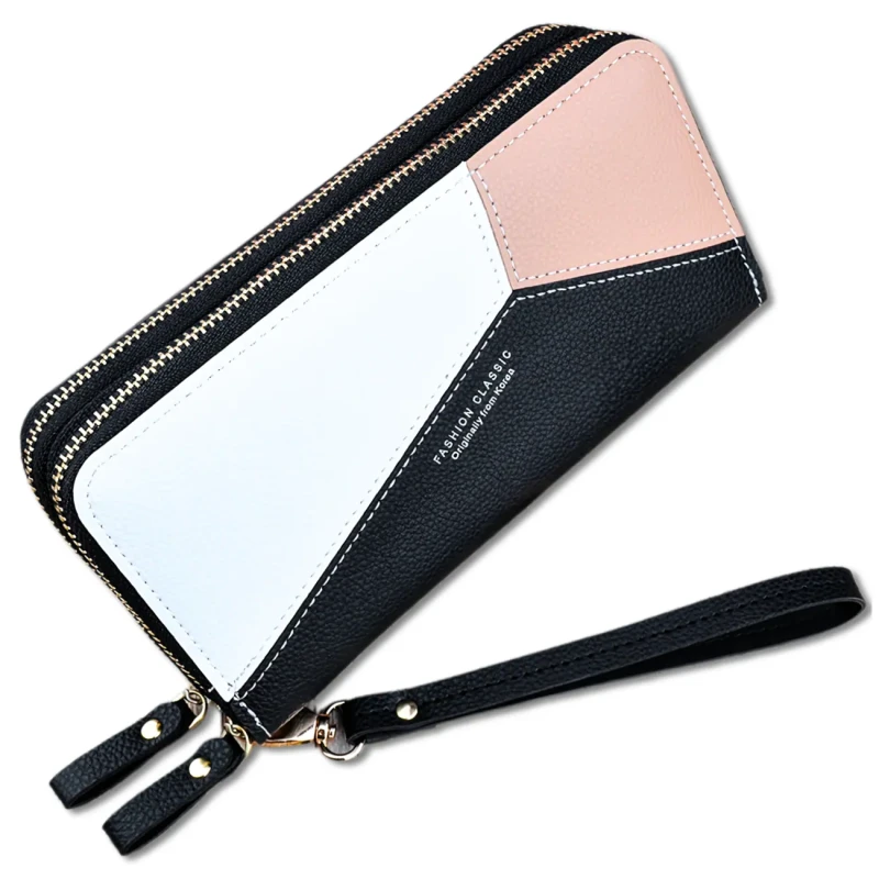 Damski portfel elegancki eko skóra podwójny na zamek 10.webp