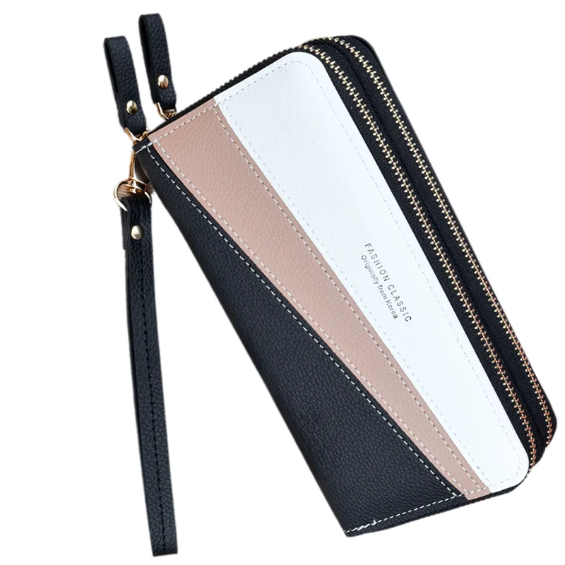 Damski portfel elegancki eko skóra podwójny na zamek 5.webp