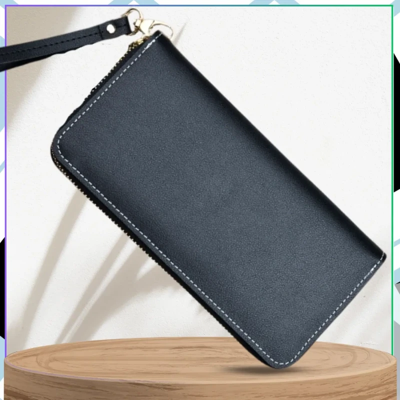 Damski portfel elegancki eko skóra podwójny na zamek 6.webp