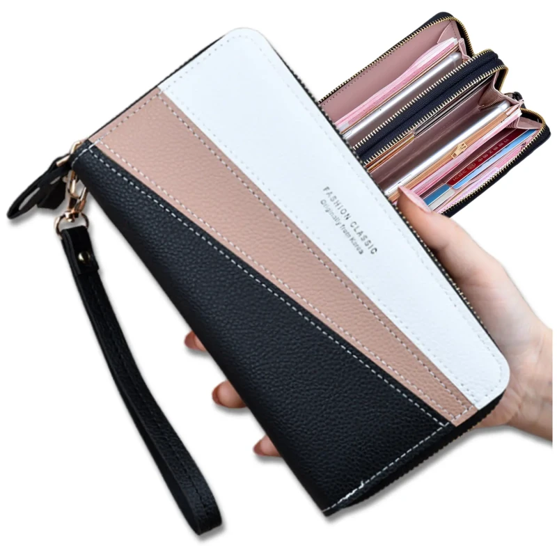 Damski portfel elegancki eko skóra podwójny na zamek 9.webp