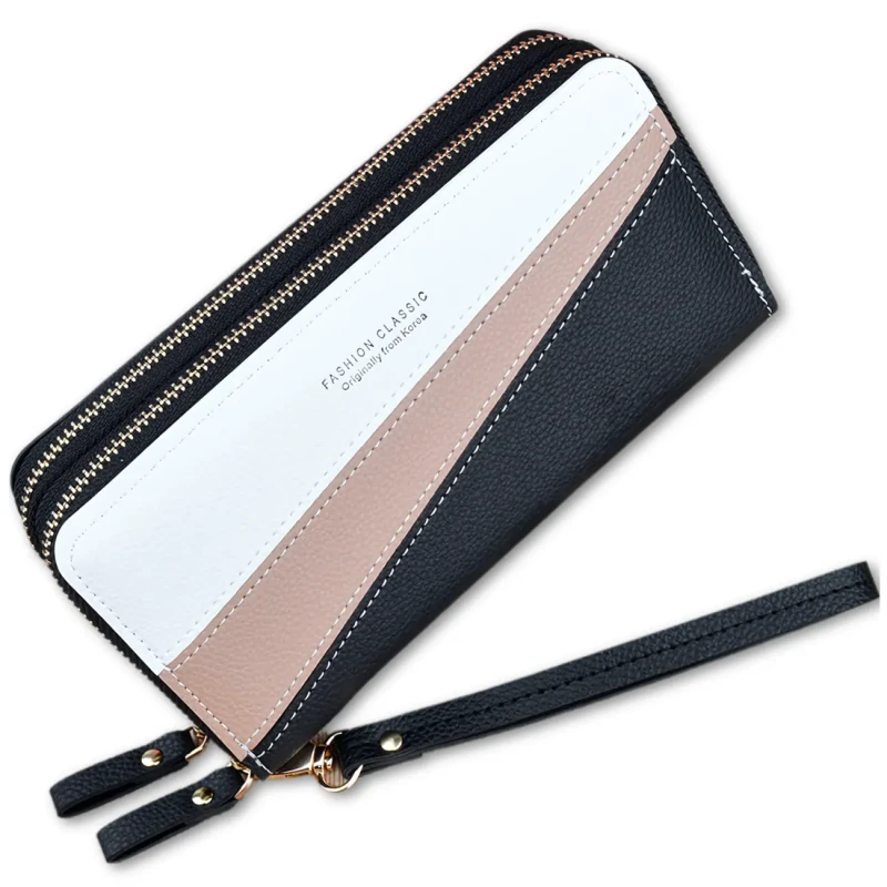 Damski portfel elegancki eko skóra podwójny na zamek 10.webp