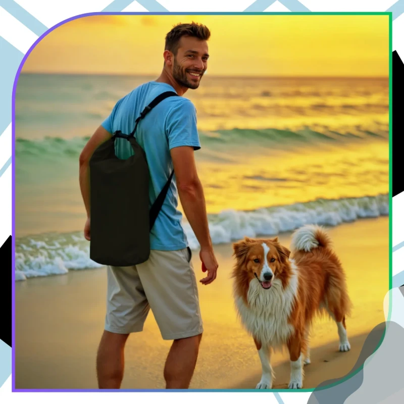 Wodoodporna torba duża plażowa 10l dry bag na plecy transparentna 2.webp