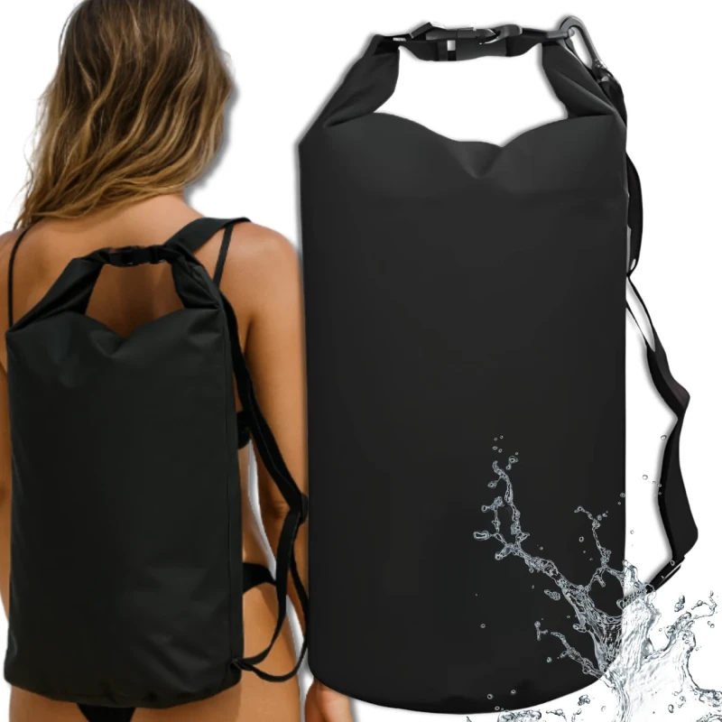 Wodoodporna torba duża plażowa 10l dry bag na plecy transparentna 6.webp