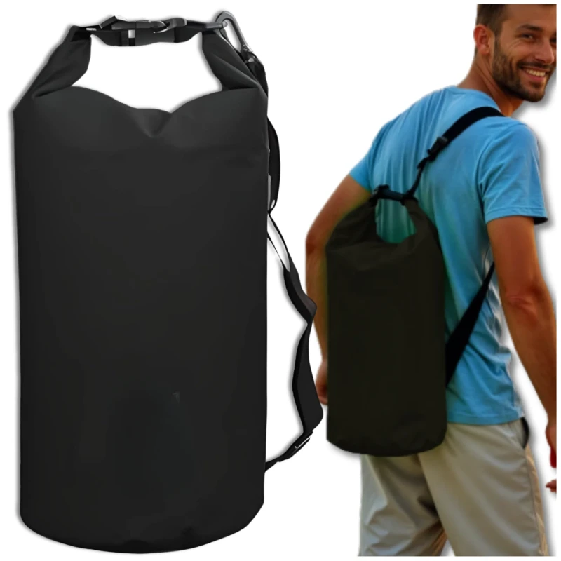 Wodoodporna torba duża plażowa 10l dry bag na plecy transparentna 7.webp