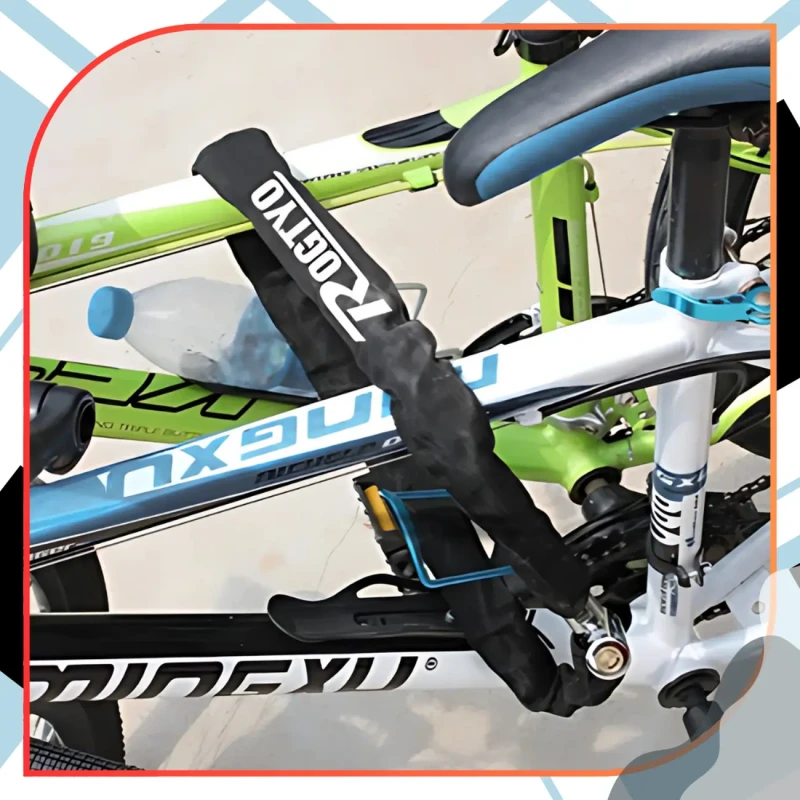 Blokada do roweru na kluczyk KŁÓDKA łańcuch zabezpieczenie 1.webp