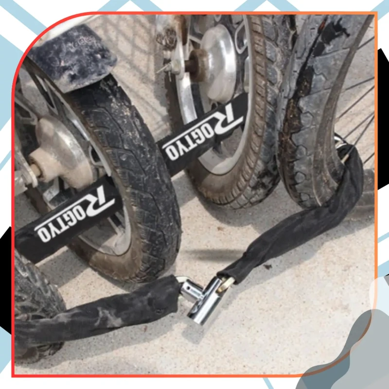 Blokada do roweru na kluczyk KŁÓDKA łańcuch zabezpieczenie 2.webp