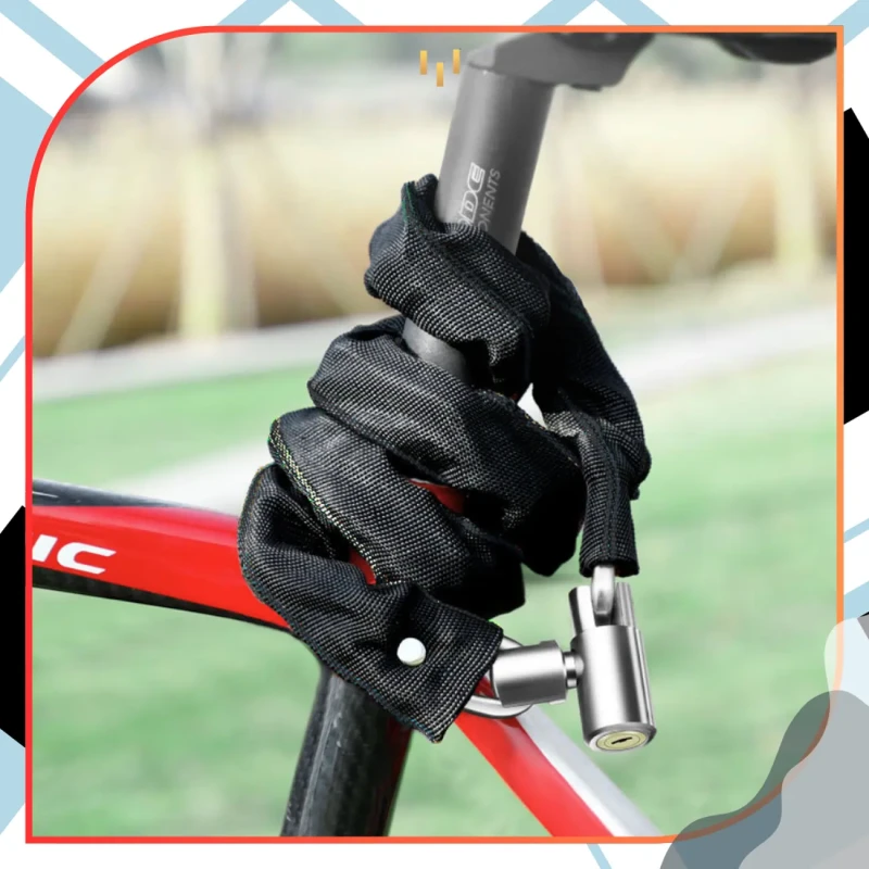 Blokada do roweru na kluczyk KŁÓDKA łańcuch zabezpieczenie 3.webp