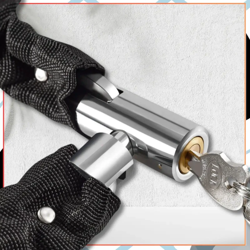 Blokada do roweru na kluczyk KŁÓDKA łańcuch zabezpieczenie 5.webp