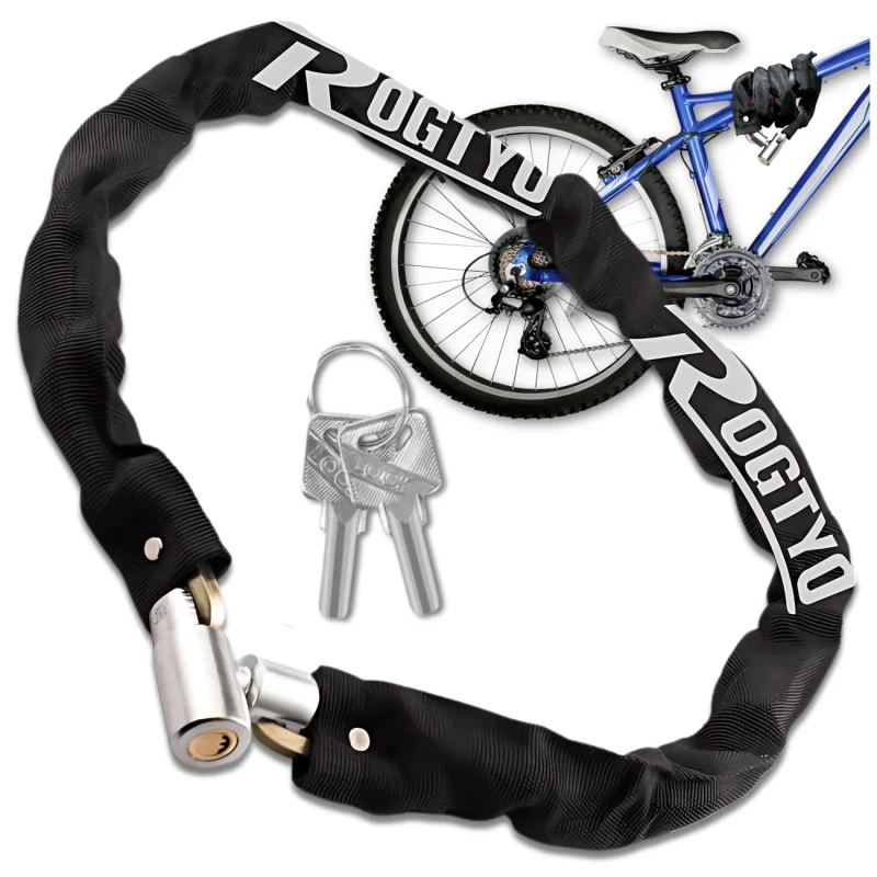 Blokada do roweru na kluczyk KŁÓDKA łańcuch zabezpieczenie 7.webp