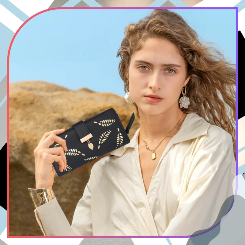 WYGODNY PORTFEL DAMSKI PORTMONETKA PRAKTYCZNA NA ZAMEK LISTKI 1.webp