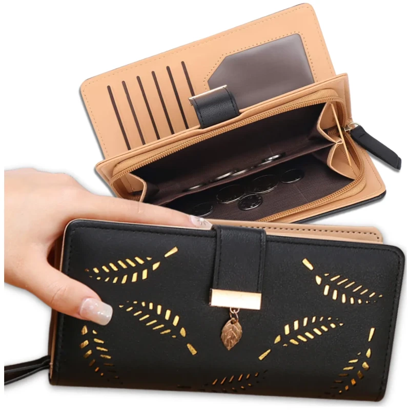 WYGODNY PORTFEL DAMSKI PORTMONETKA PRAKTYCZNA NA ZAMEK LISTKI 8.webp