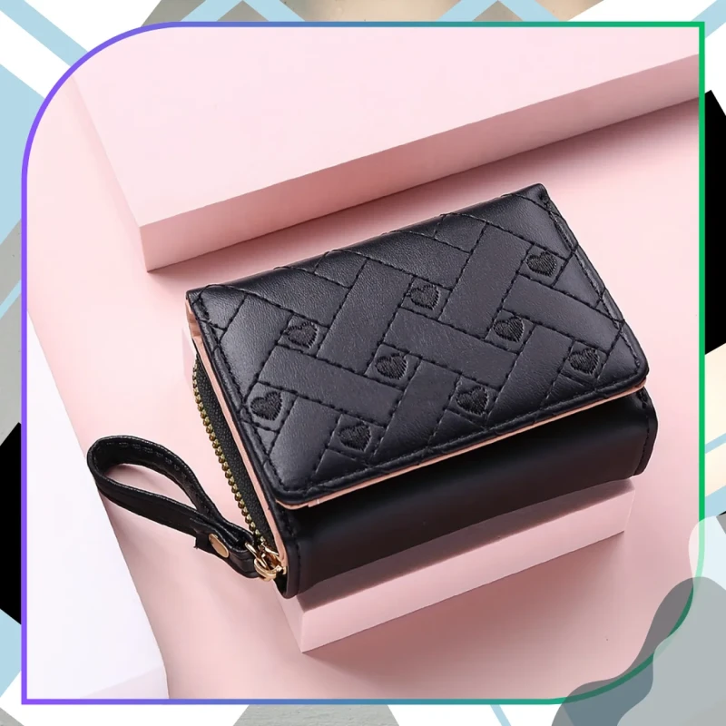 Damski mały klasyczny portfel PORTMONETKA z sercem 2.webp